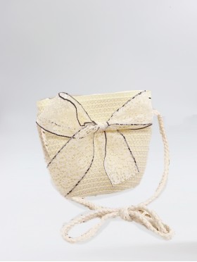 Crochet Mini Bag W/ Lace Ribbon